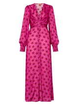 KITRI Aurora Retro Maxi Dress - Pink Star Print - Sz8