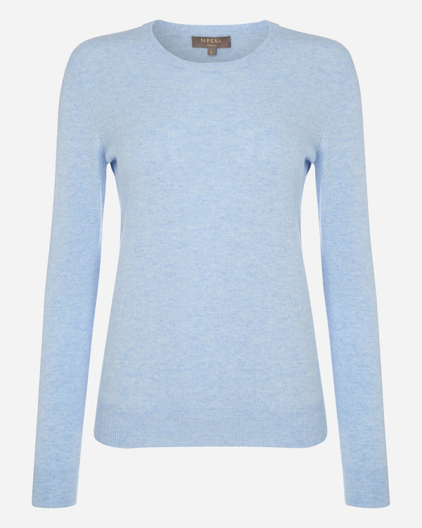 N PEAL Evie Classic Cashmere Jumper - Cornflower Blue SzM