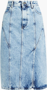 IRO Aypril Acid-wash Denim Midi Skirt - Sz34 NZXS