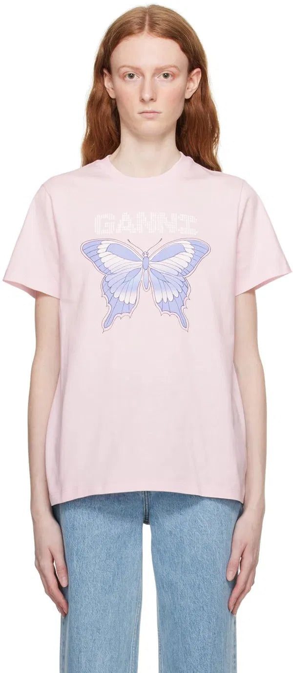 GANNI Butterfly Print T Shirt SzL