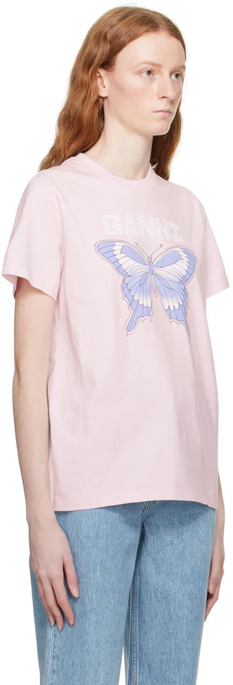 GANNI Butterfly Print T Shirt SzL