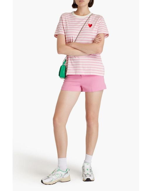 CHINTI & PARKER Embroidered Pink Stripe T Shirt SzM