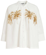 ESSENTIEL ANTWERP Fergana Embellished Cotton Shirt - Small