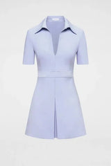 SCANLAN THEODORE Milano Pleat Dress - Blue US6 NZ10