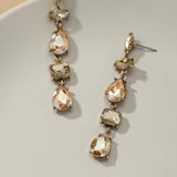 NIKKO BLU Multi Stone Dangle Earrings - Champagne