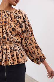 MARA HOFFMAN Maud Top - Leopard Sz2 - NZ Small