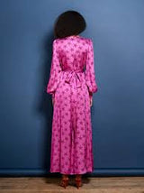 KITRI Aurora Retro Maxi Dress - Pink Star Print - Sz8