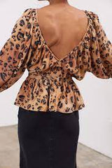 MARA HOFFMAN Maud Top - Leopard Sz2 - NZ Small