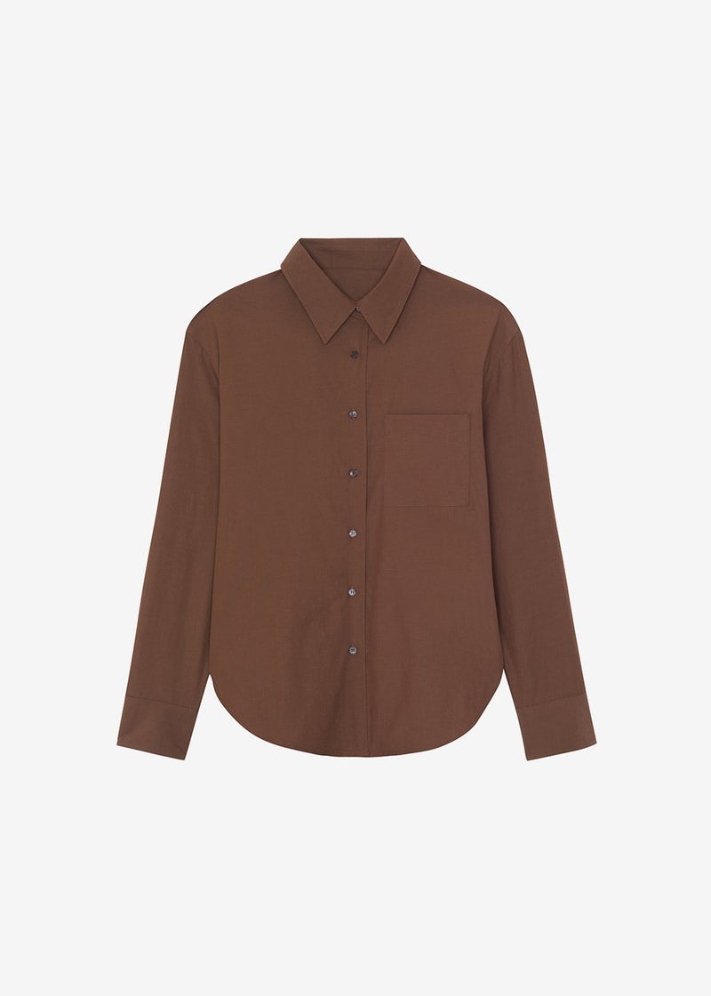 THE FRANKIE SHOP Lui Shirt / Chocolate - Medium