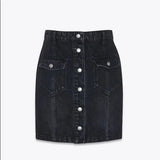 SAINT LAURENT Patch Pocket Mini Skirt Sandy Black - Sz29