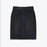 SAINT LAURENT Patch Pocket Mini Skirt Sandy Black - Sz29