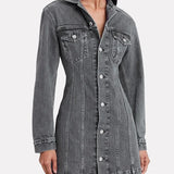 HELMUT LANG Denim Mini Dress / Charcoal  - Medium