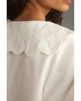 MARE MARE Puff-Sleeve Collared Linen Blouse SzS