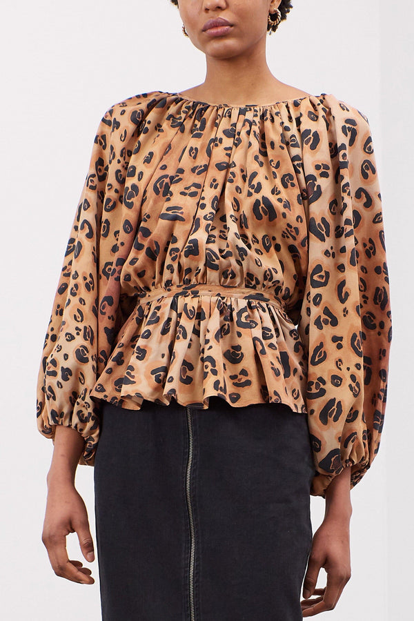 MARA HOFFMAN Maud Top - Leopard Sz2 - NZ Small