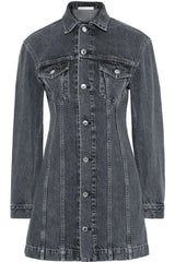 HELMUT LANG Denim Mini Dress / Charcoal  - Medium