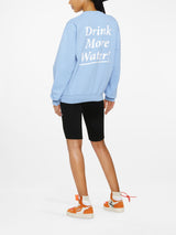 SPORTY & RICH Drink More Water Crewneck - Periwinkle SzL