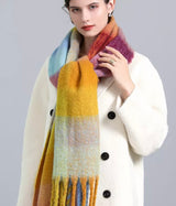 Rainbow Cosy Scarf Blue Yellow Red