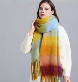 Rainbow Cosy Scarf Blue Yellow Red