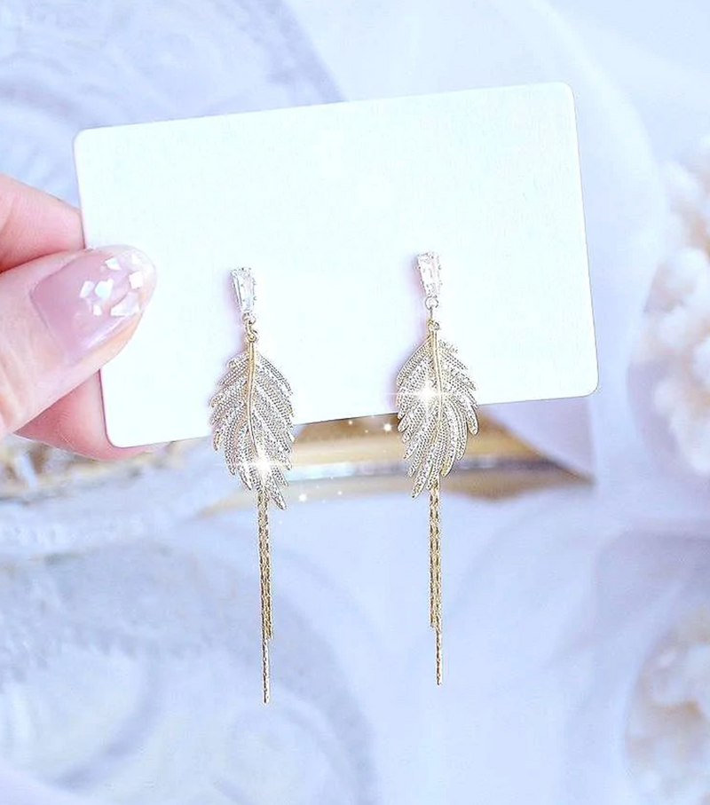 Feather Drop Earrings